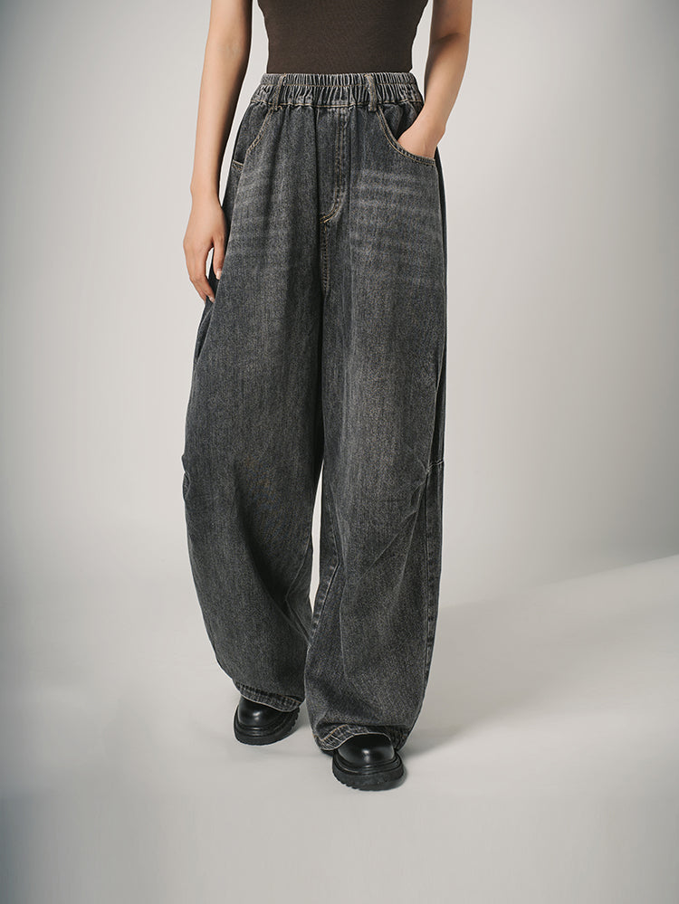 レディースワイドデニムパンツ