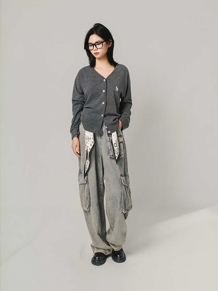 ワイドデニムカーゴパンツ