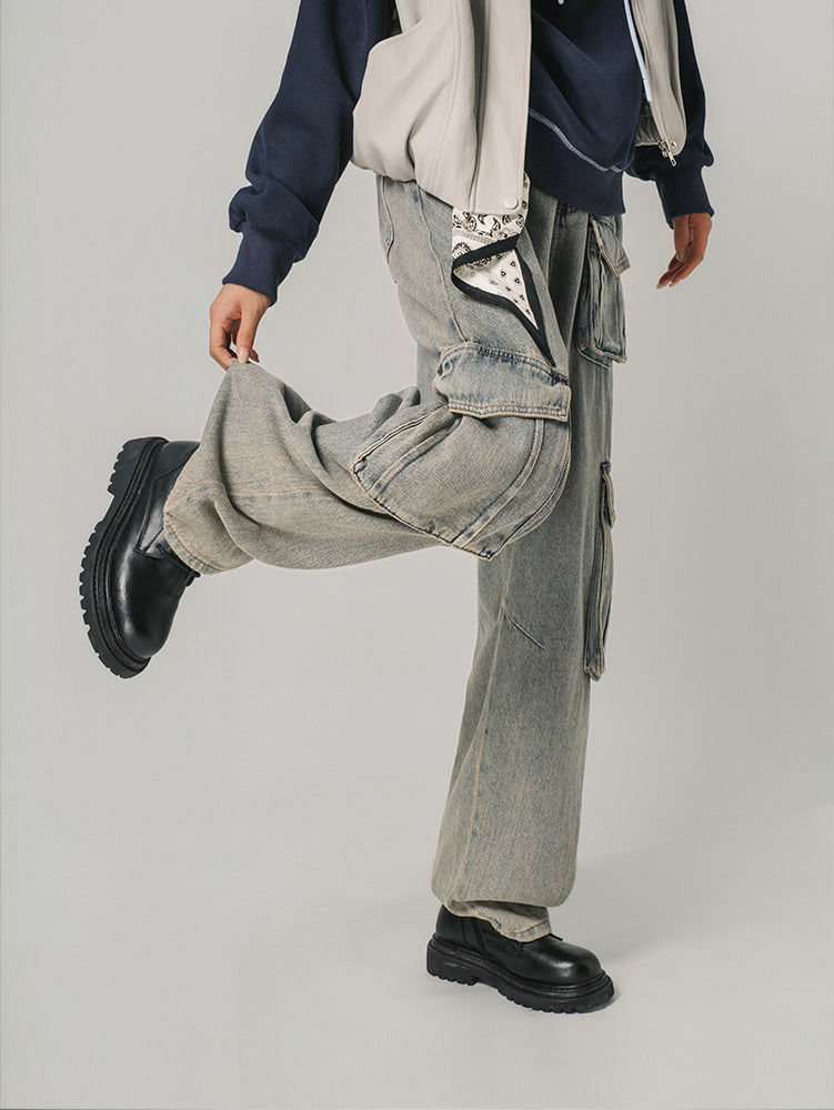 ワイドデニムカーゴパンツ