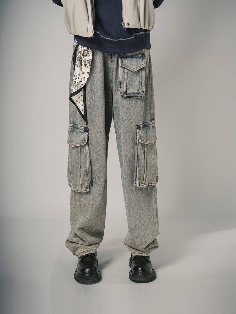 ワイドデニムカーゴパンツ