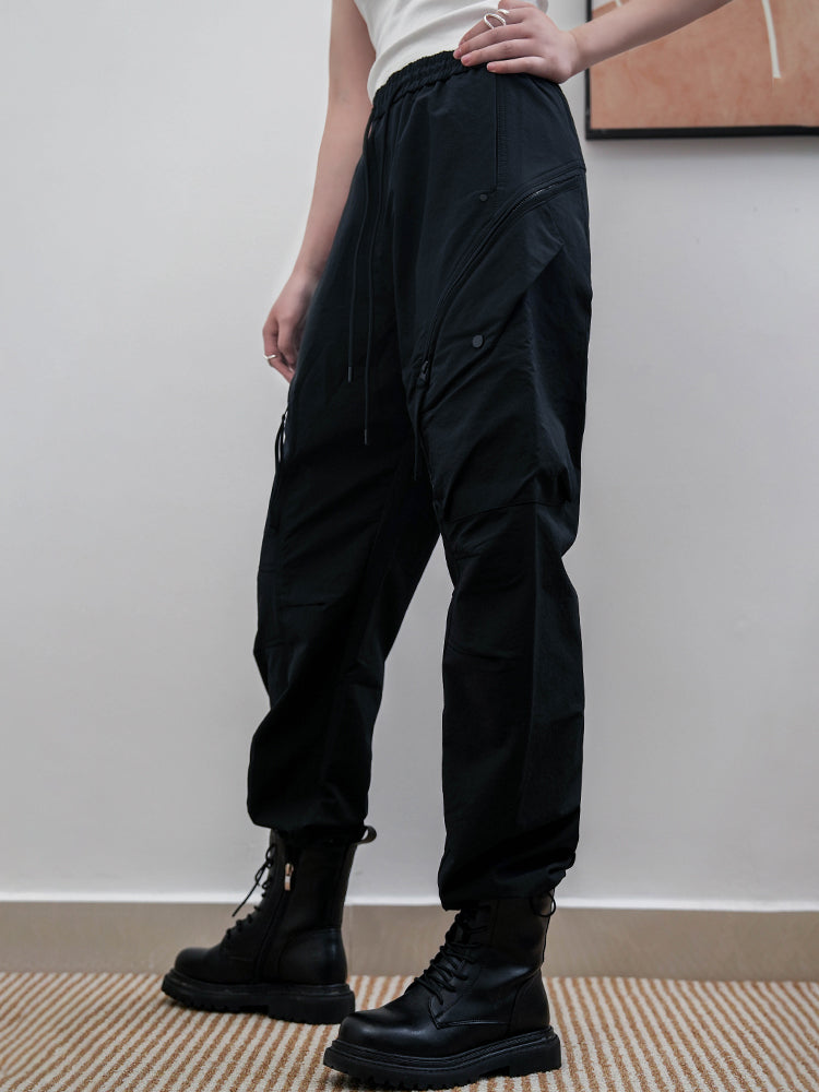 ウエストゴムワークパンツ（ブラック）