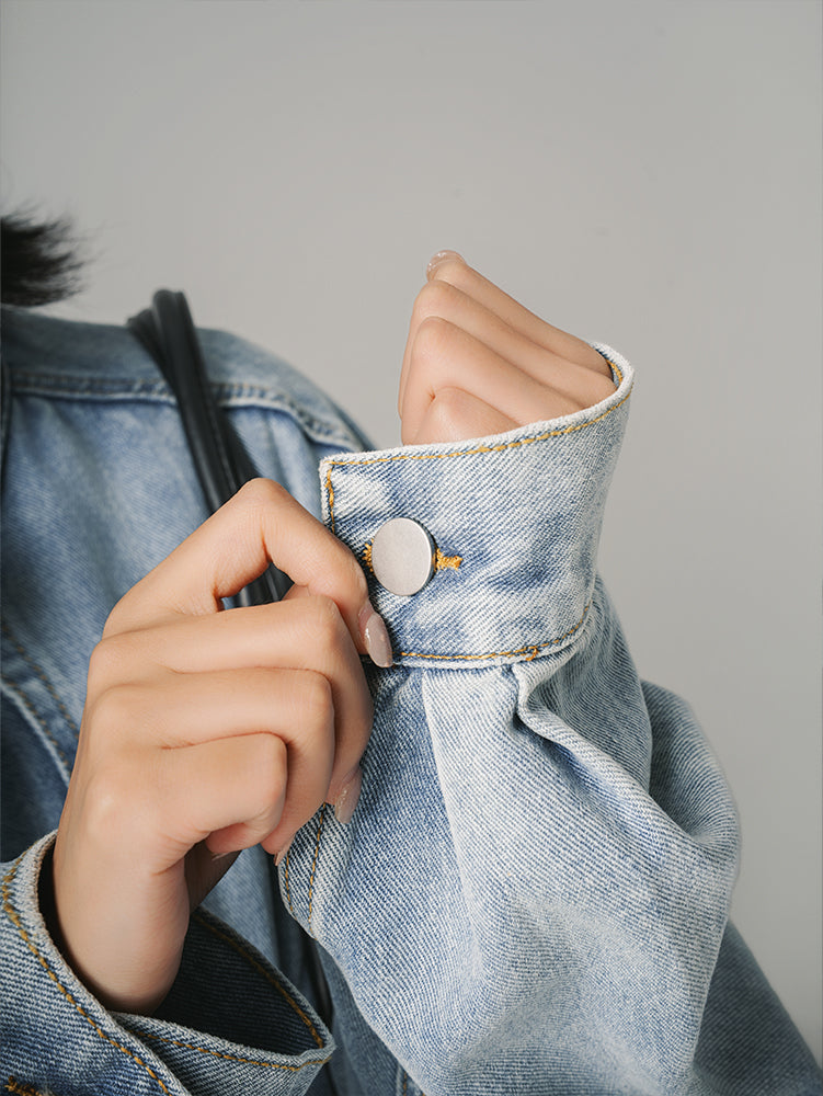 ロング丈デニムコート