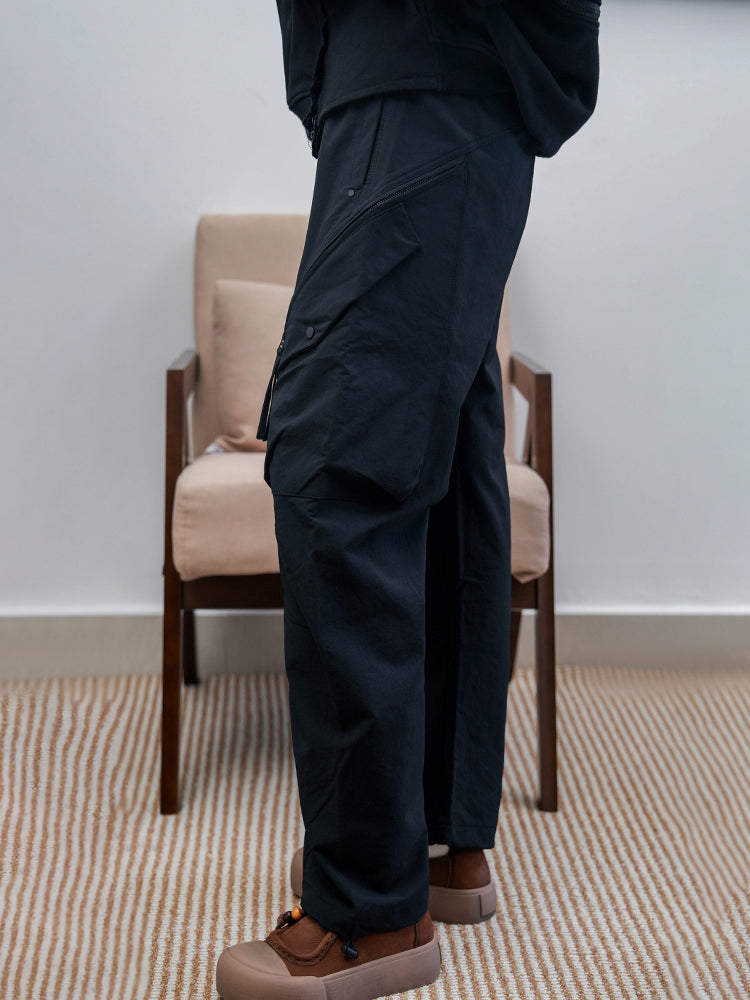 ウエストゴムワークパンツ（ブラック）