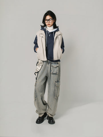 ワイドデニムカーゴパンツ