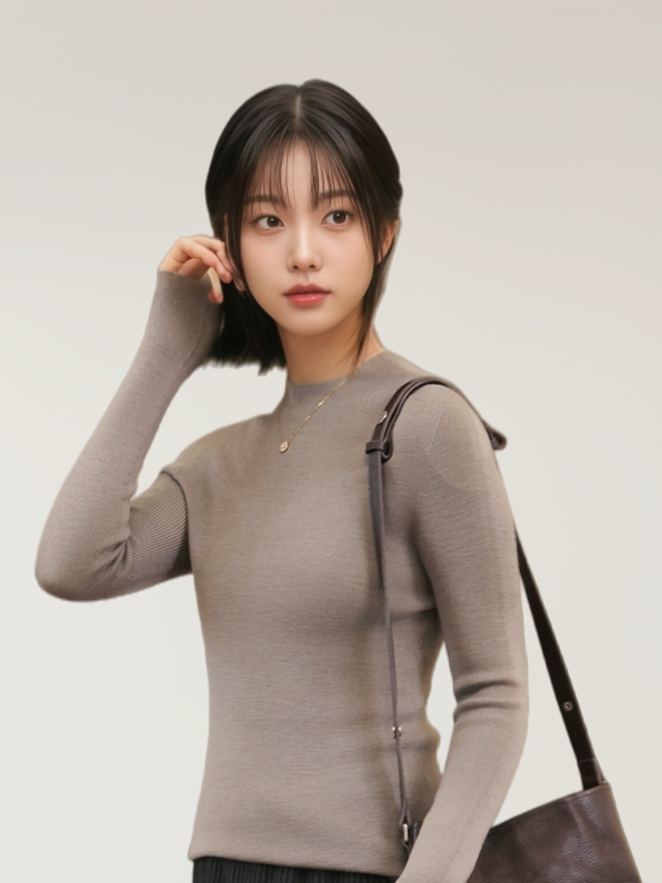 スリムニットカットソー