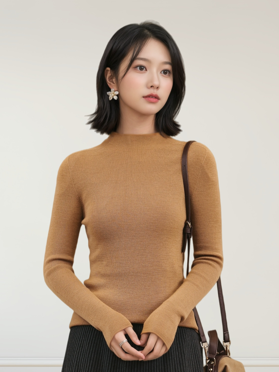 スリムニットカットソー