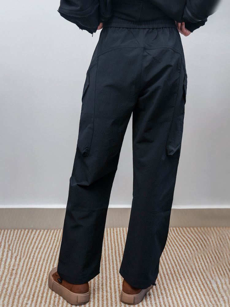 ウエストゴムワークパンツ（ブラック）