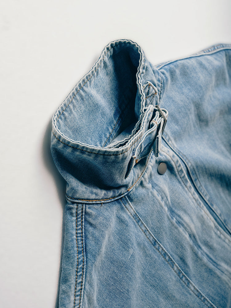 ロング丈デニムコート