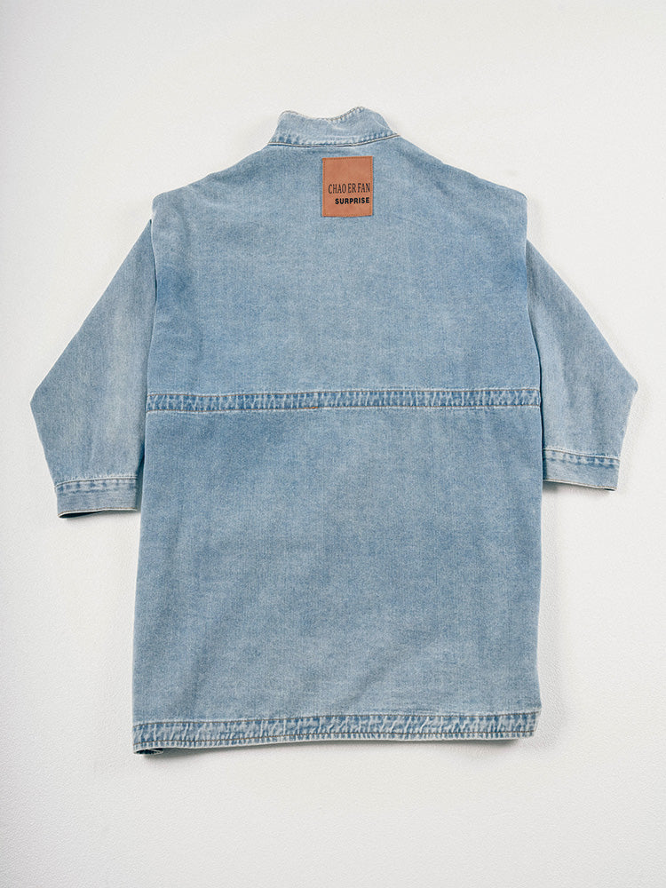 ロング丈デニムコート