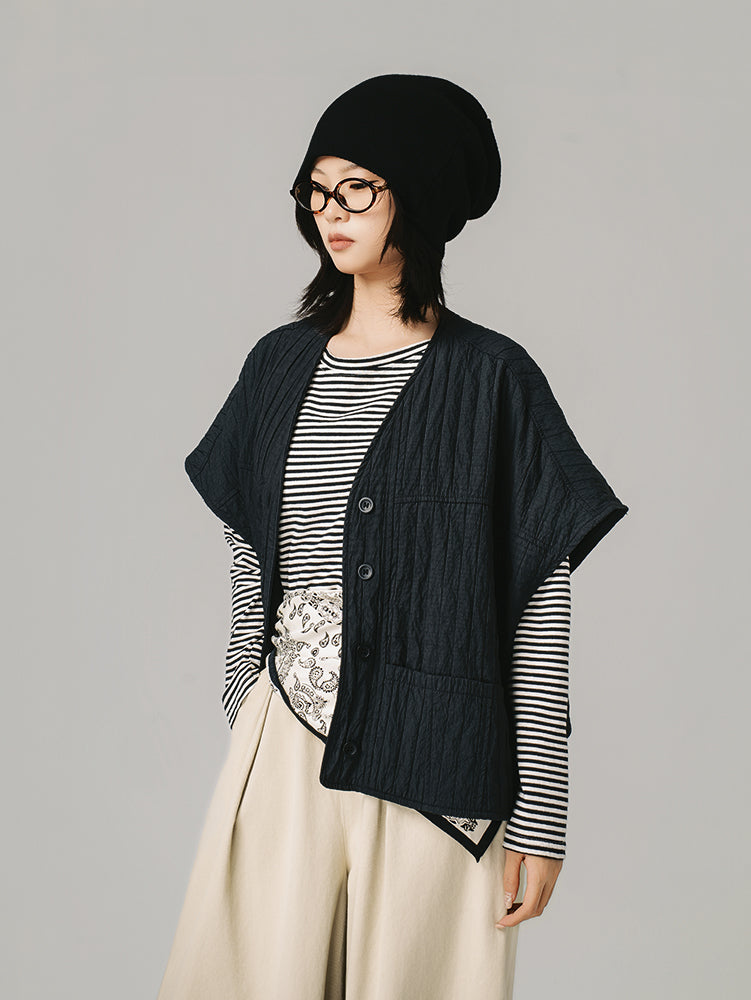 ポケット付きゆったりベスト