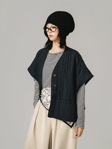 ポケット付きゆったりベスト