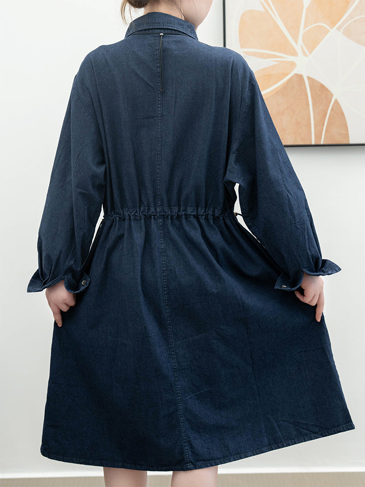 スクエアネックデニムワンピース