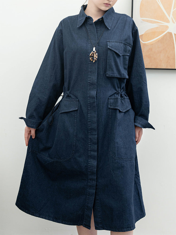 スクエアネックデニムワンピース