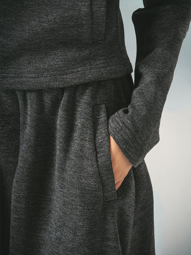 ジップカーデ＆スカートセットアップ