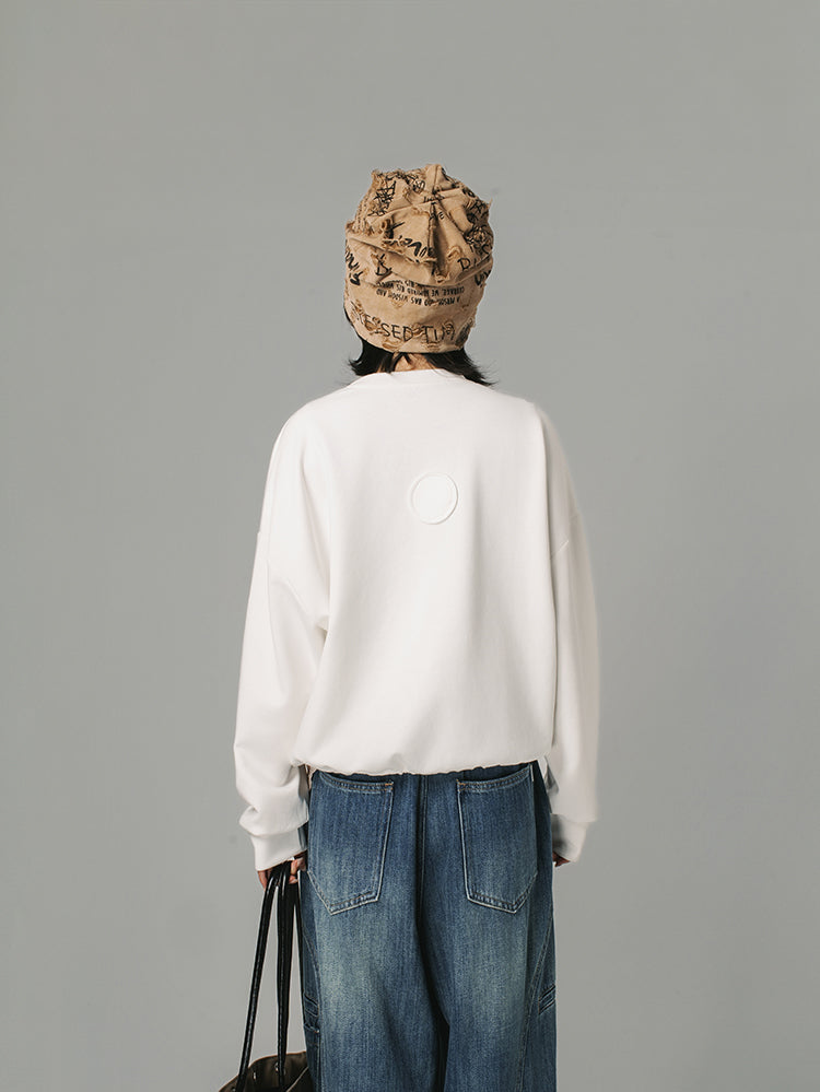 スウェットデザインドローストリングTシャツ