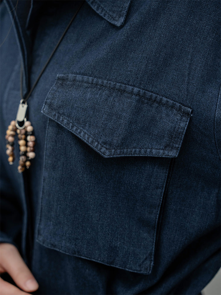 スクエアネックデニムワンピース