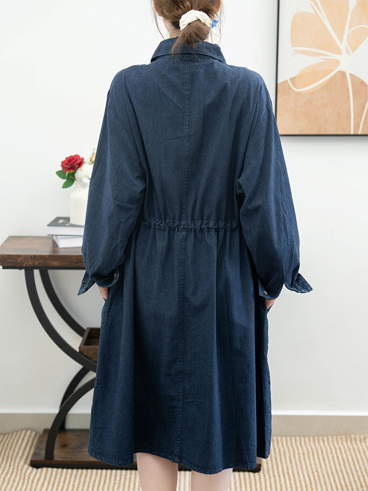 スクエアネックデニムワンピース