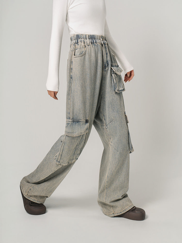 ワイドデニムカーゴパンツ