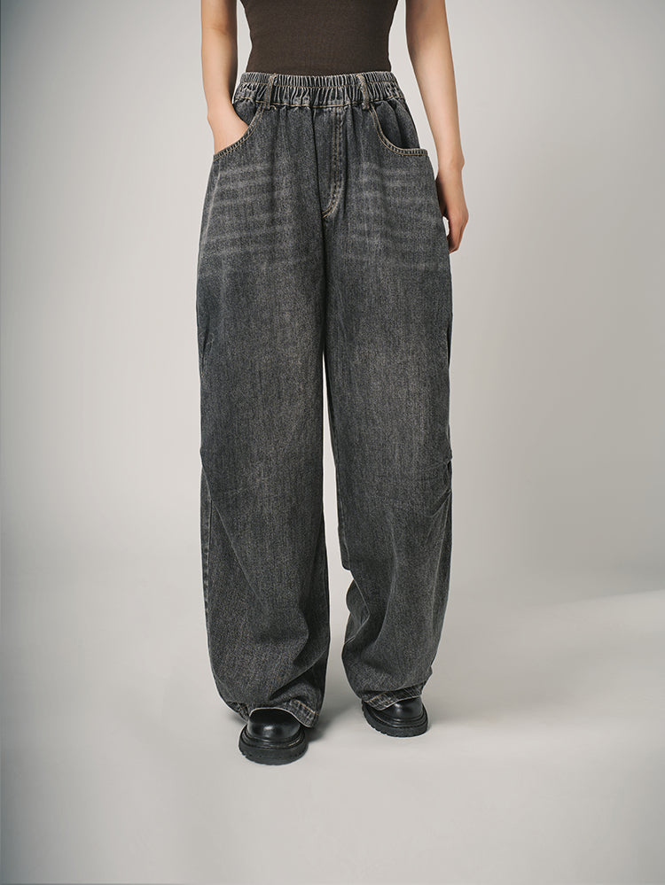 レディースワイドデニムパンツ