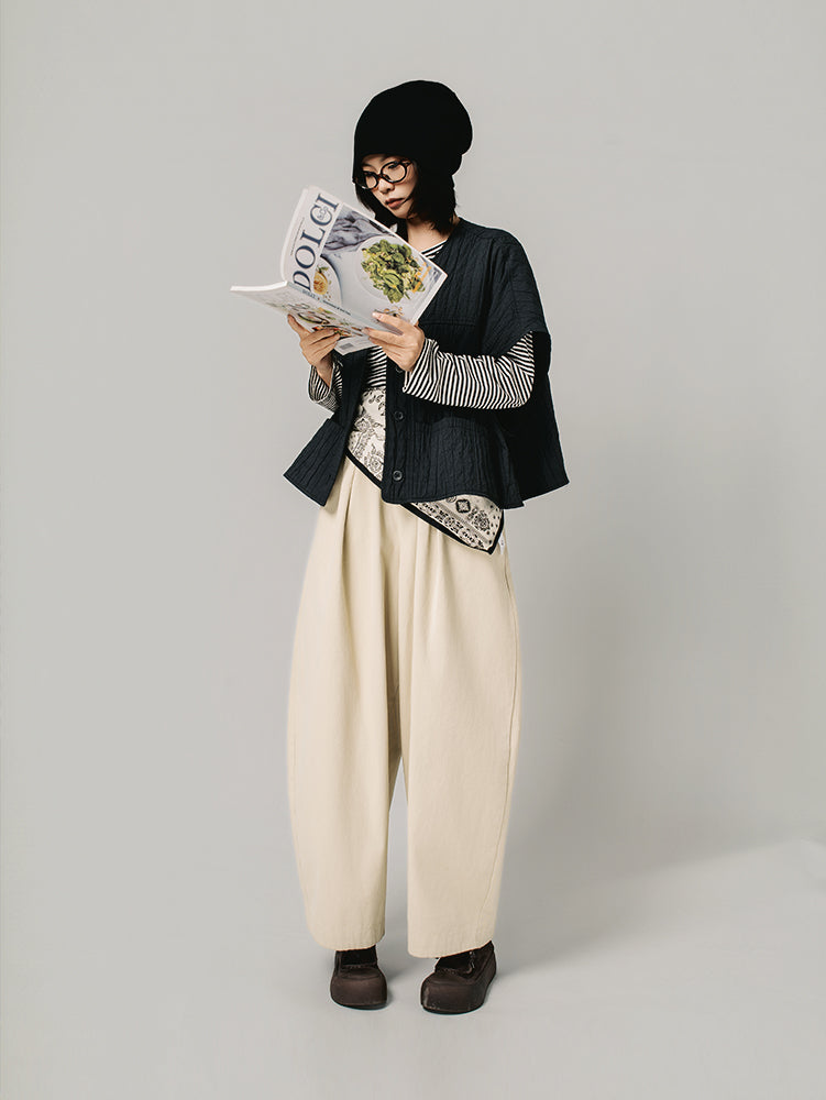 ポケット付きゆったりベスト