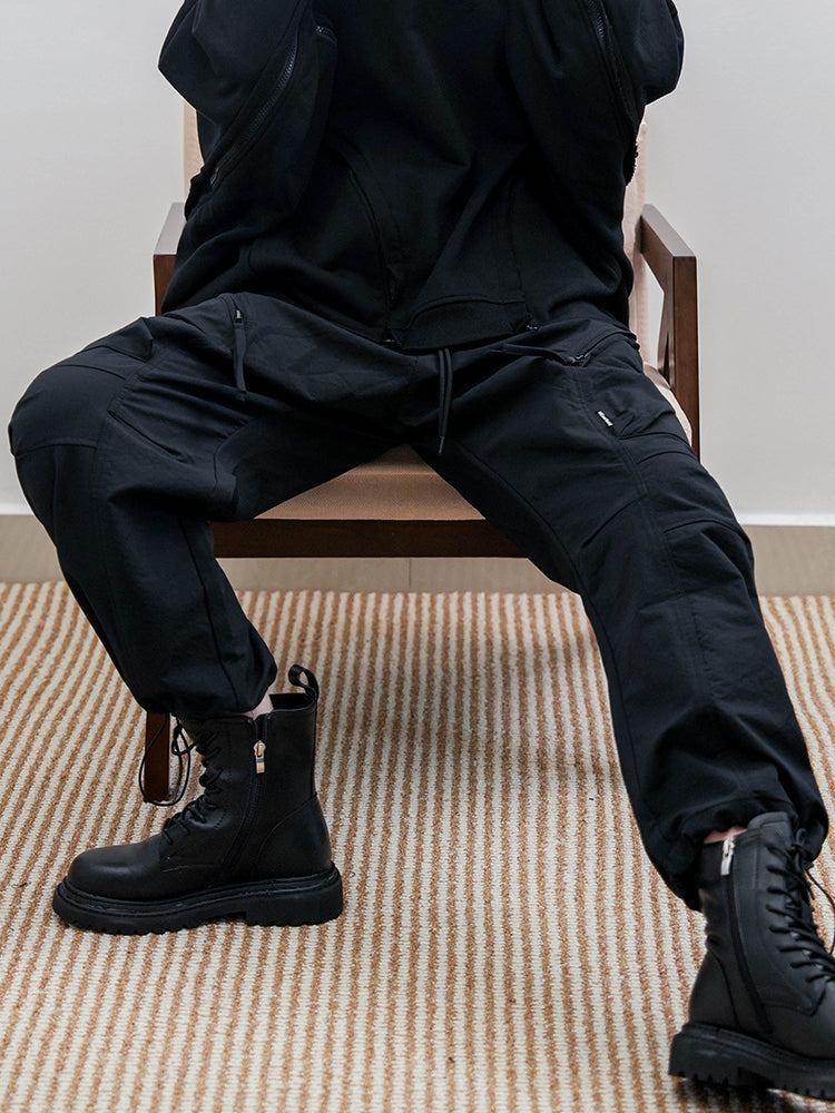 ウエストゴムワークパンツ（ブラック）