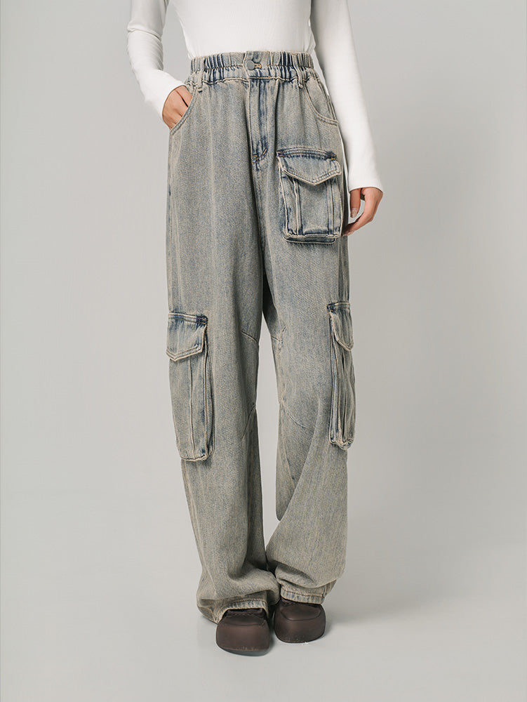 ワイドデニムカーゴパンツ