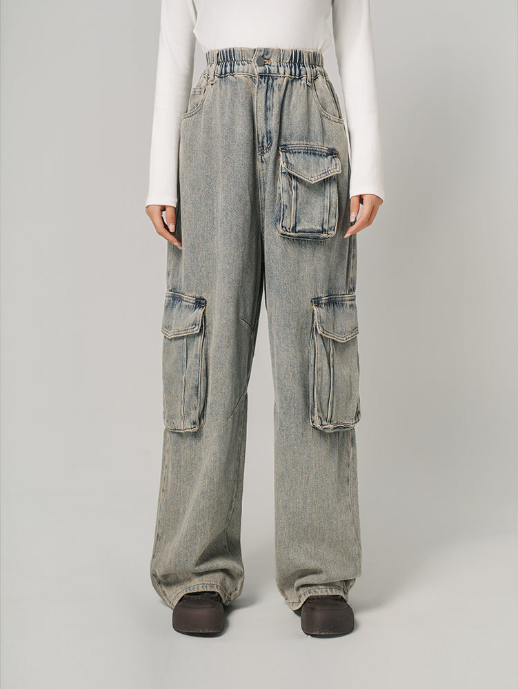ワイドデニムカーゴパンツ