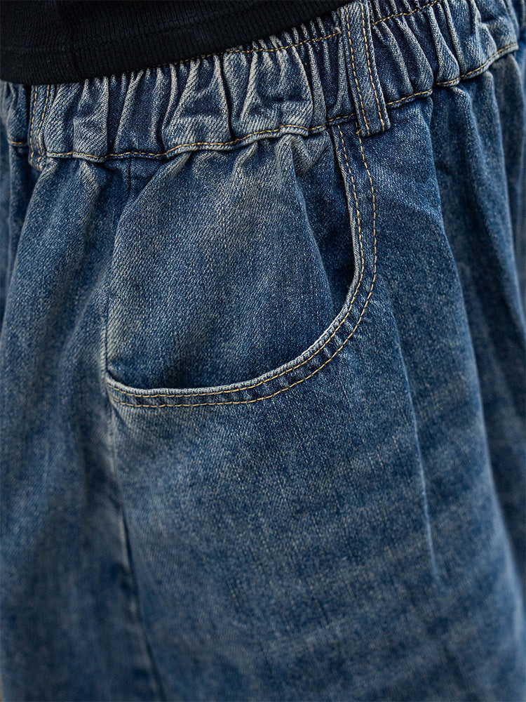 レディースワイドデニムパンツ