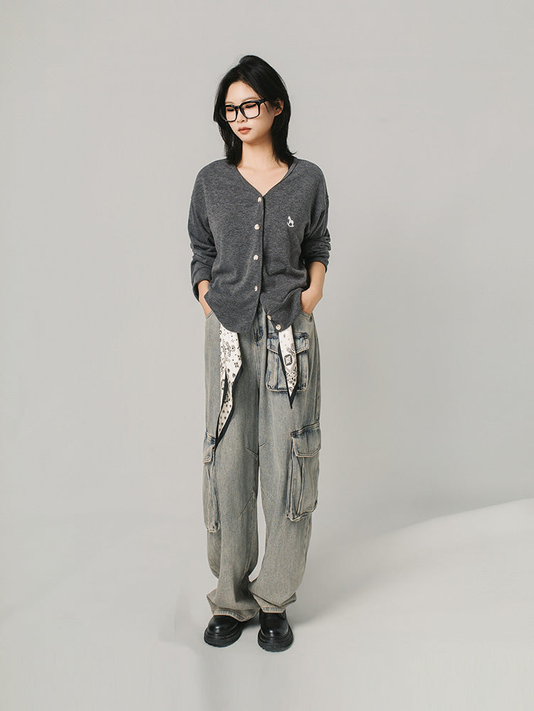 ワイドデニムカーゴパンツ