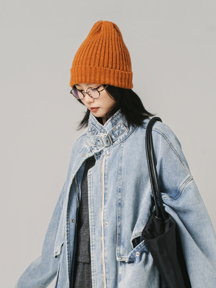 ロング丈デニムコート