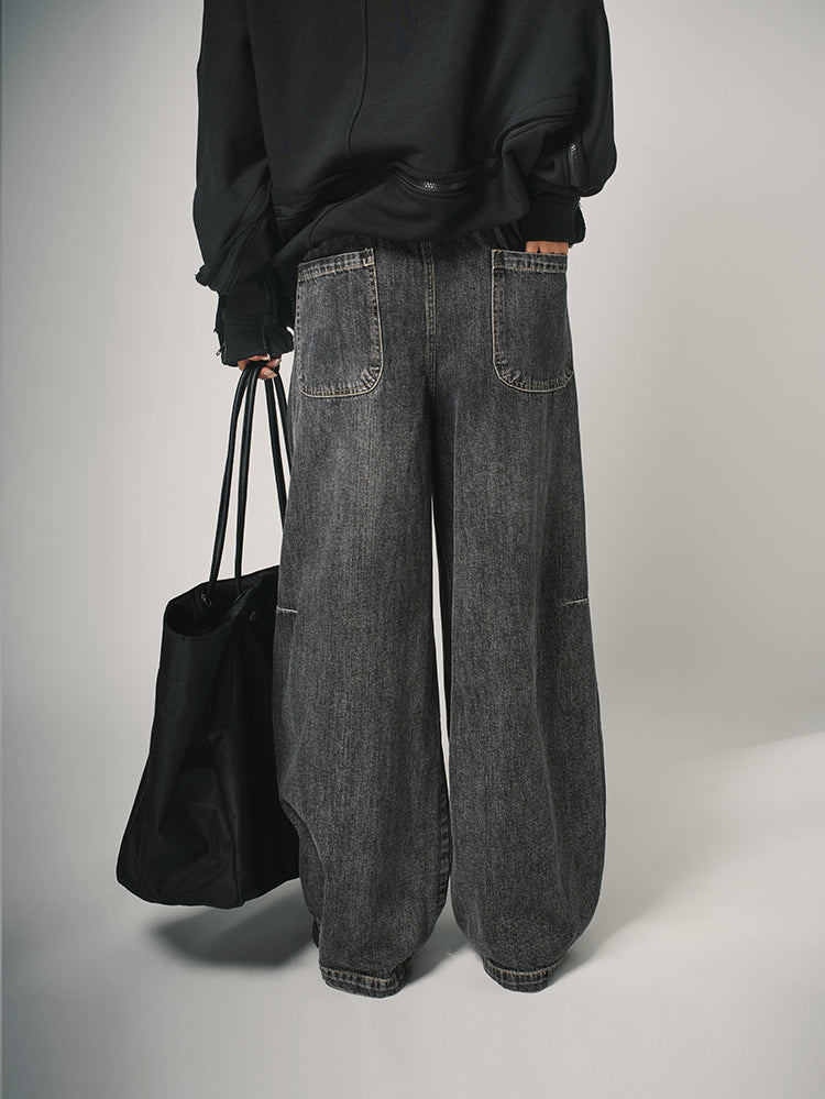 レディースワイドデニムパンツ