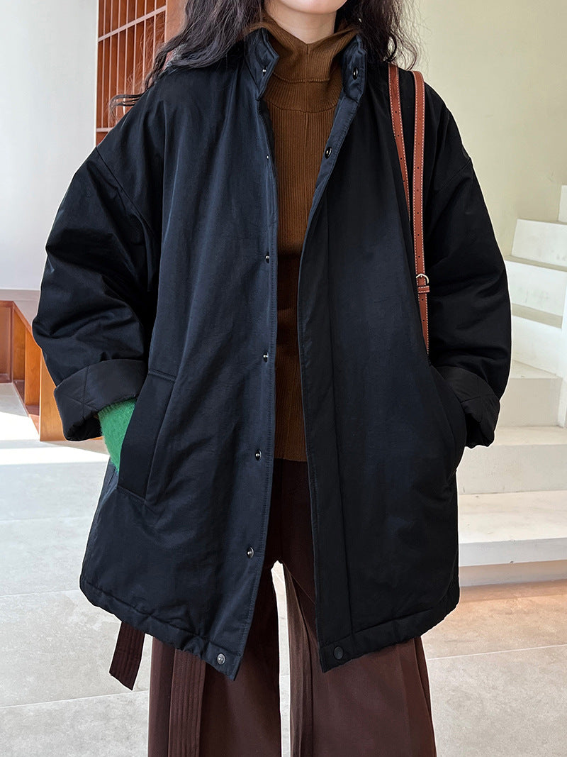 ミニマルデザイン中綿コ一ト