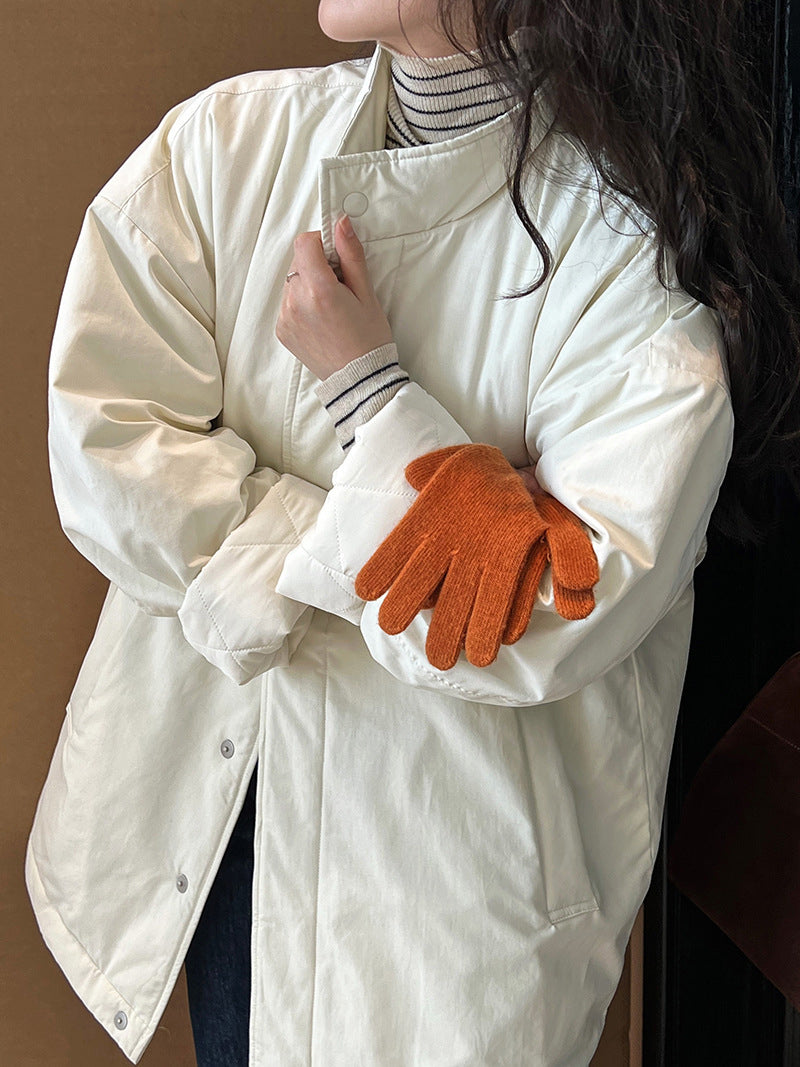 ミニマルデザイン中綿コ一ト