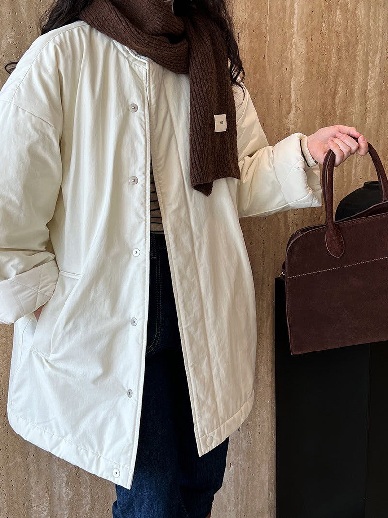 ミニマルデザイン中綿コ一ト