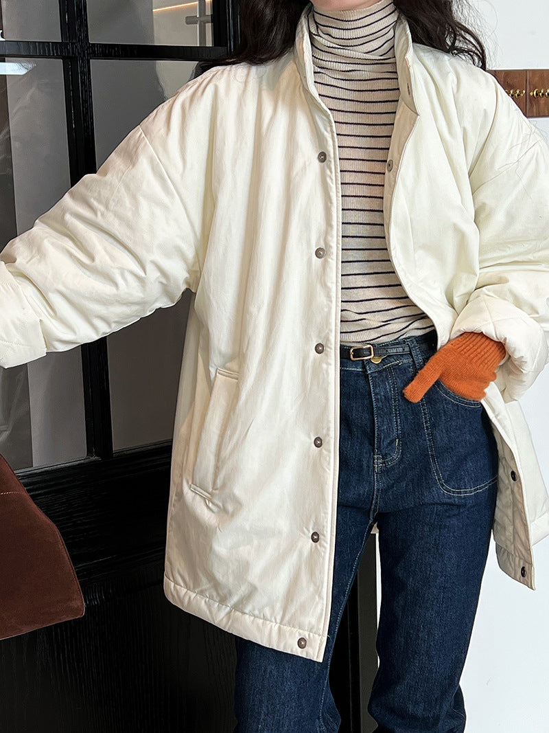 ミニマルデザイン中綿コ一ト