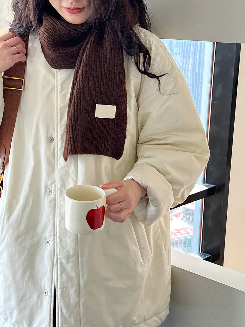 ミニマルデザイン中綿コ一ト