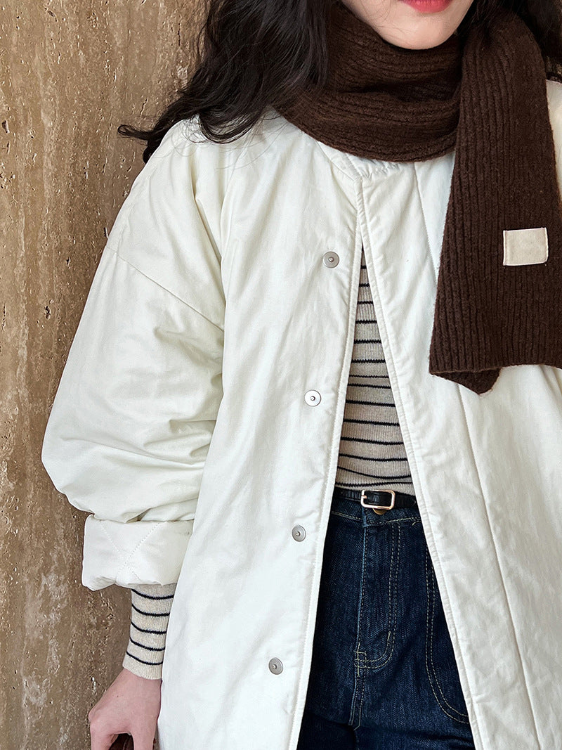 ミニマルデザイン中綿コ一ト