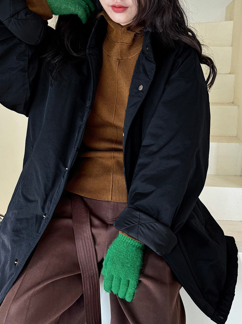 ミニマルデザイン中綿コ一ト