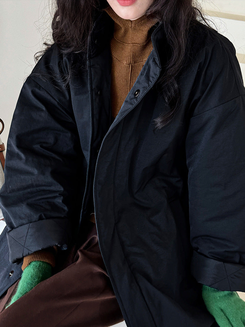 ミニマルデザイン中綿コ一ト