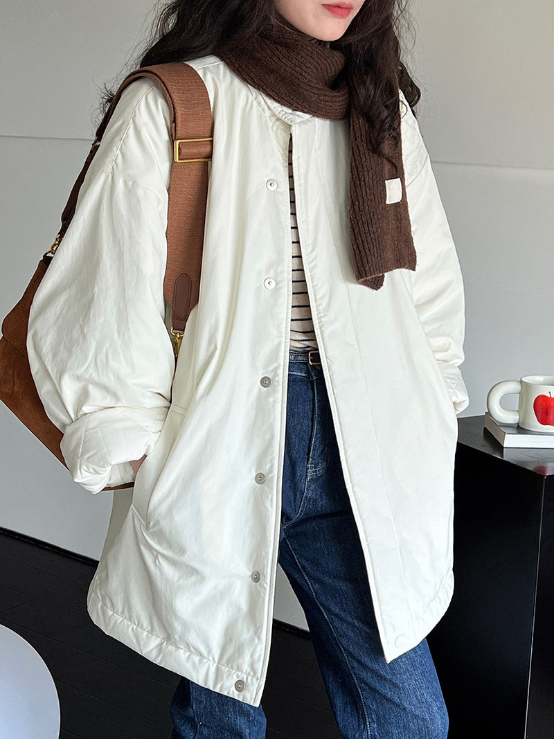 ミニマルデザイン中綿コ一ト