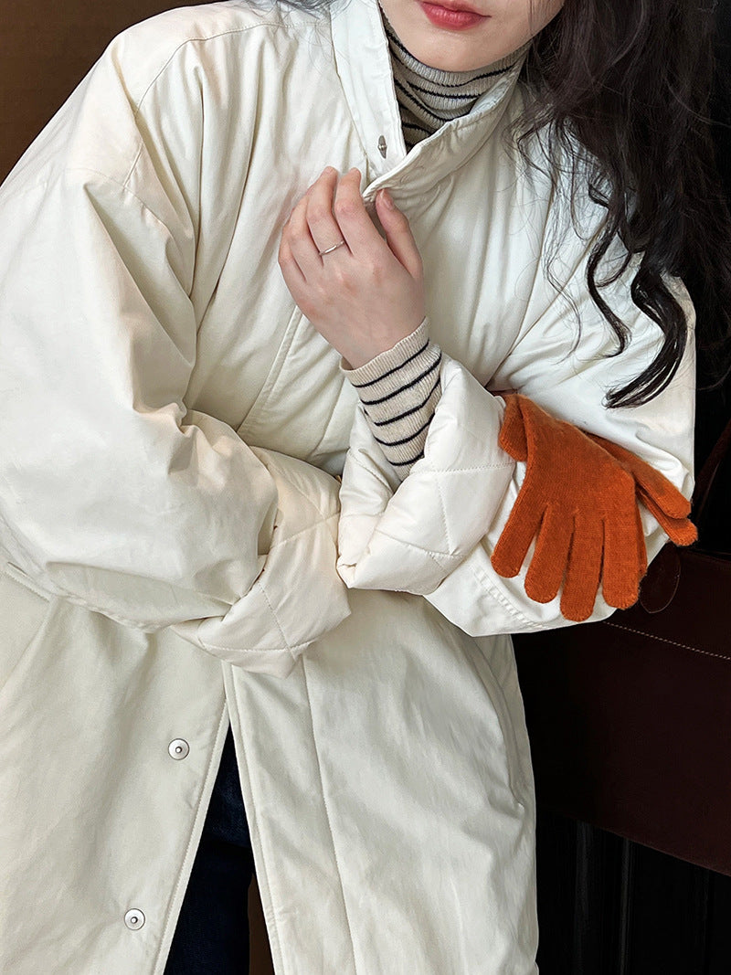 ミニマルデザイン中綿コ一ト