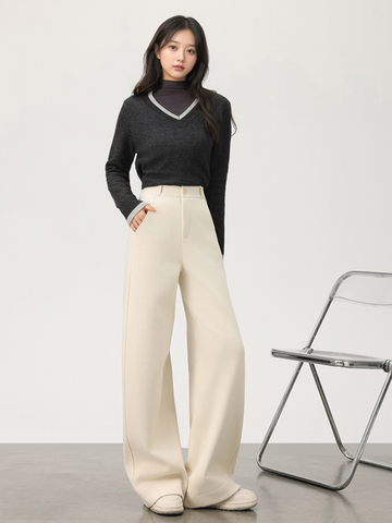 ウールワイドパンツ-qx