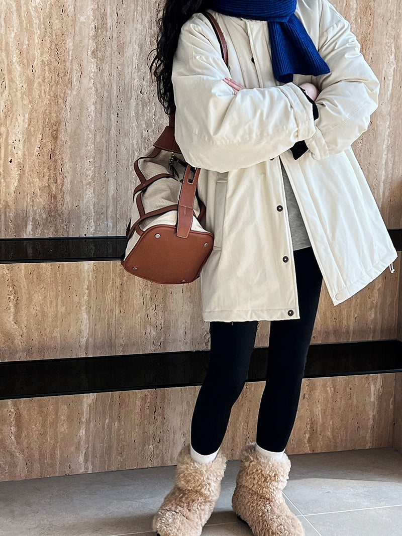 ミニマルデザイン中綿コ一ト