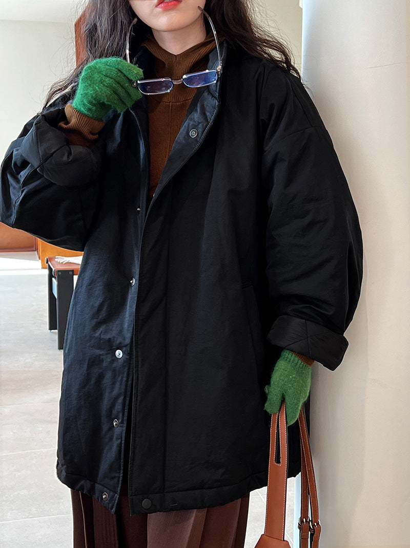 ミニマルデザイン中綿コ一ト