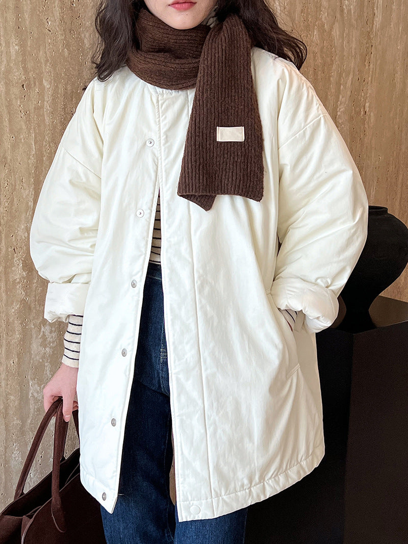 ミニマルデザイン中綿コ一ト